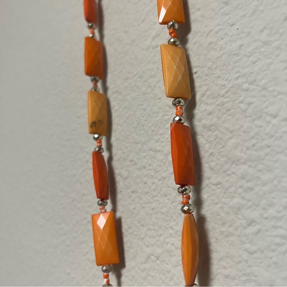 Orange Long Peace Sign Necklace - Picture 3 of 4